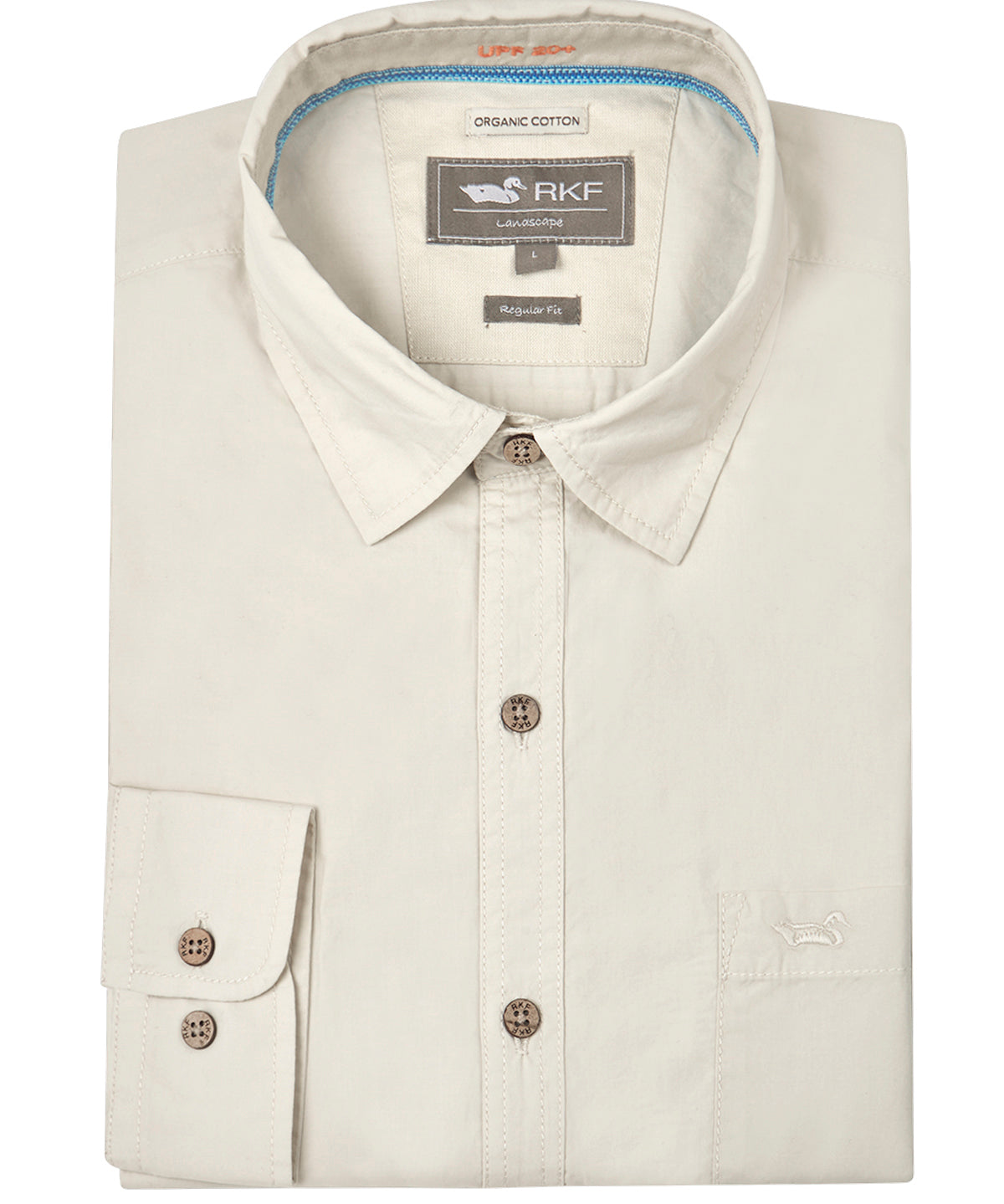 Camisa Algodón Orgánico Hombre Galiton Beige Rockford