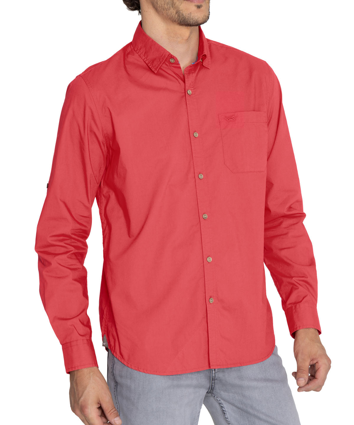 Camisa Algodón Orgánico Hombre Galiton Rojo Rockford