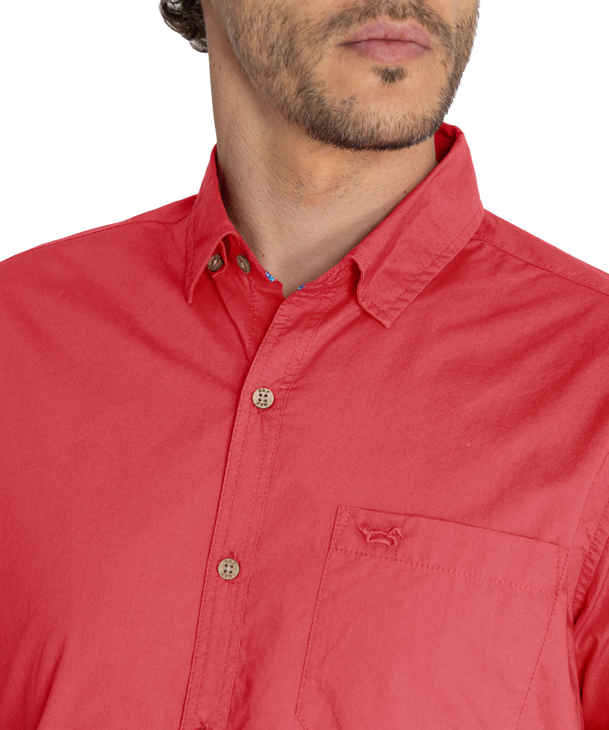 Camisa Algodón Orgánico Hombre Galiton Rojo Rockford