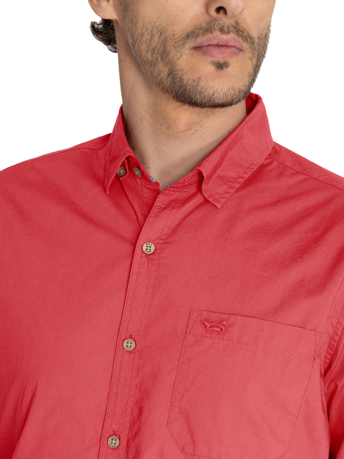 Camisa Algodón Orgánico Hombre Galiton Rojo Rockford