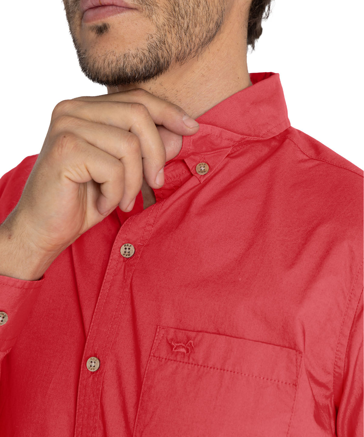 Camisa Algodón Orgánico Hombre Galiton Rojo Rockford
