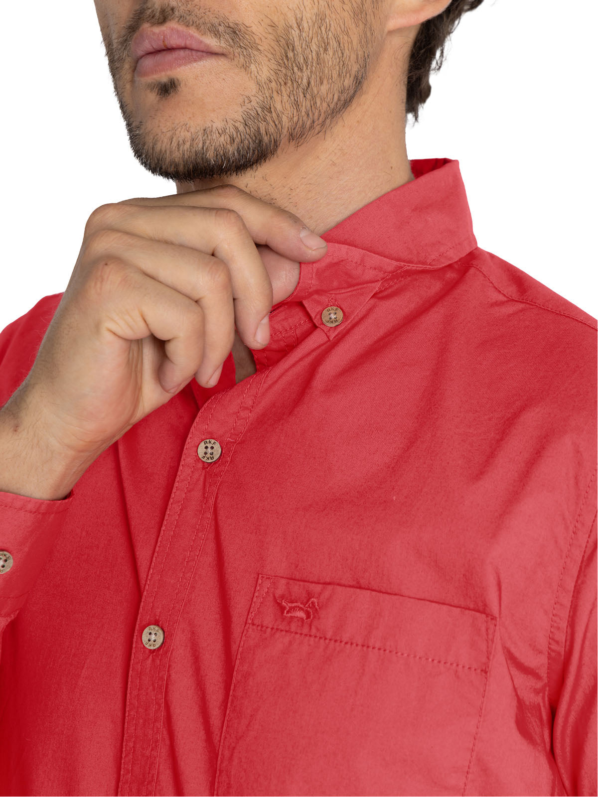 Camisa Algodón Orgánico Hombre Galiton Rojo Rockford