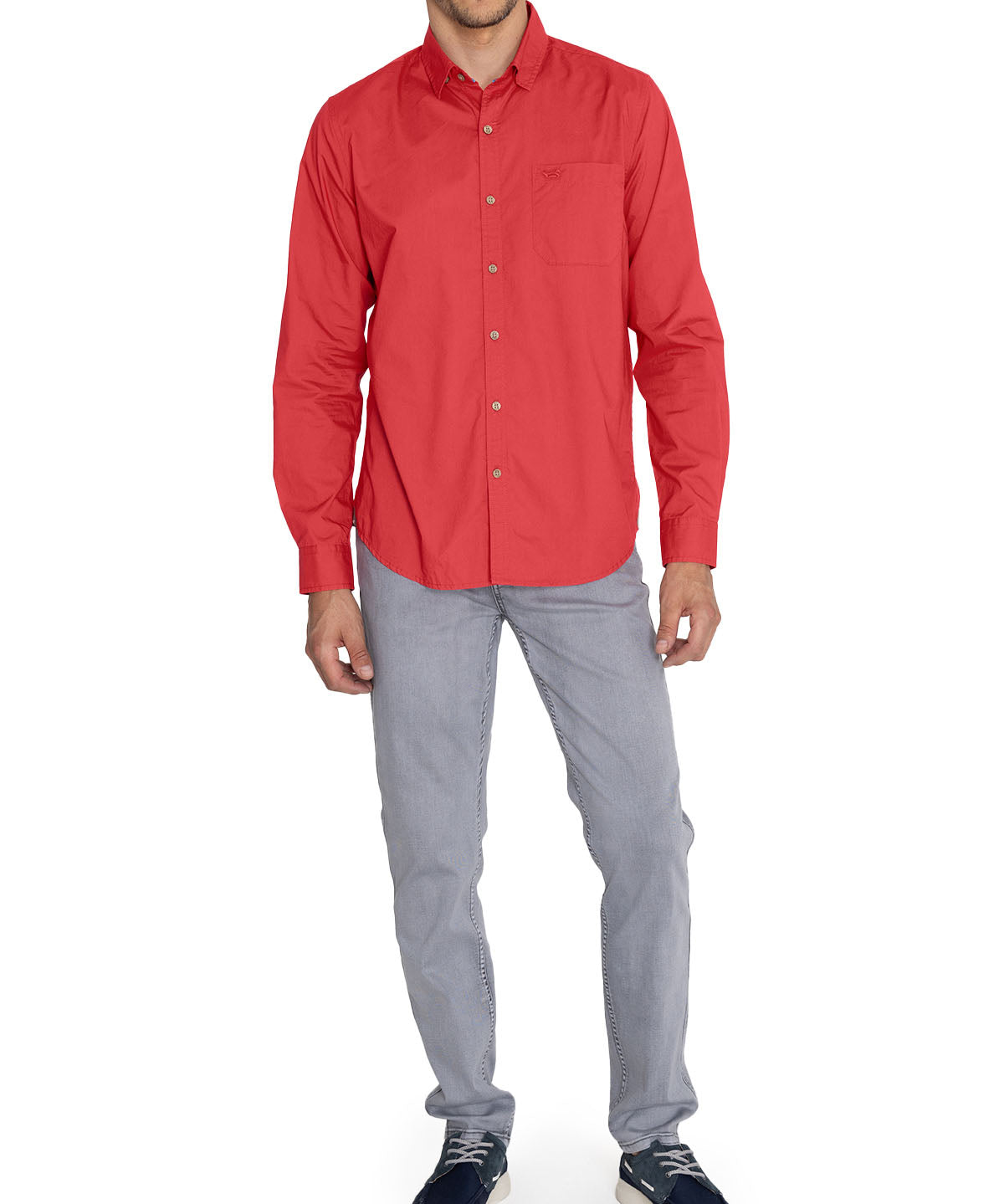 Camisa Algodón Orgánico Hombre Galiton Rojo Rockford