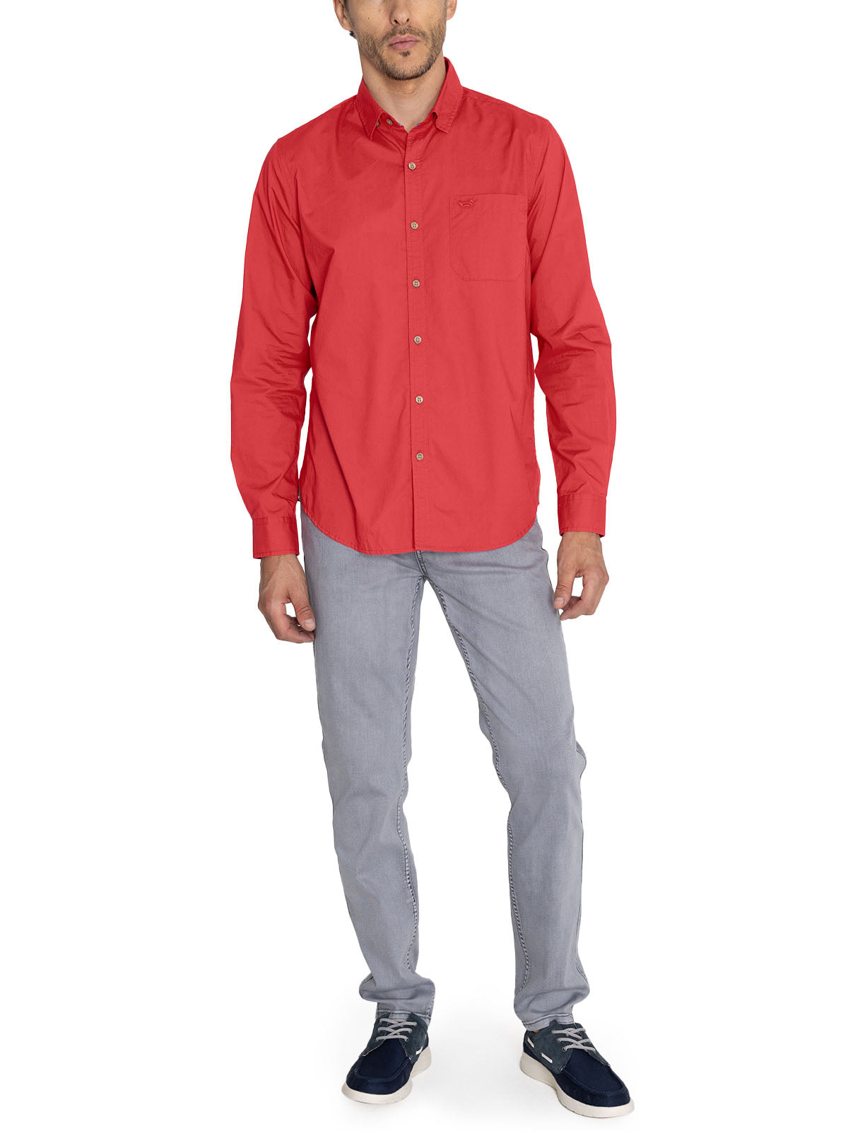 Camisa Algodón Orgánico Hombre Galiton Rojo Rockford