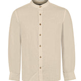 Camisa Lino Orgánico Hombre Linenmao Beige Rockford