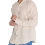 Camisa Lino Orgánico Hombre Linenmao Beige Rockford