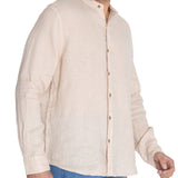 Camisa Lino Orgánico Hombre Linenmao Beige Rockford