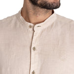 Camisa Lino Orgánico Hombre Linenmao Beige Rockford