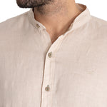 Camisa Lino Orgánico Hombre Linenmao Beige Rockford