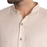 Camisa Lino Orgánico Hombre Linenmao Beige Rockford