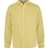 Camisa Lino Orgánico Hombre Linensol Amarillo Rockford