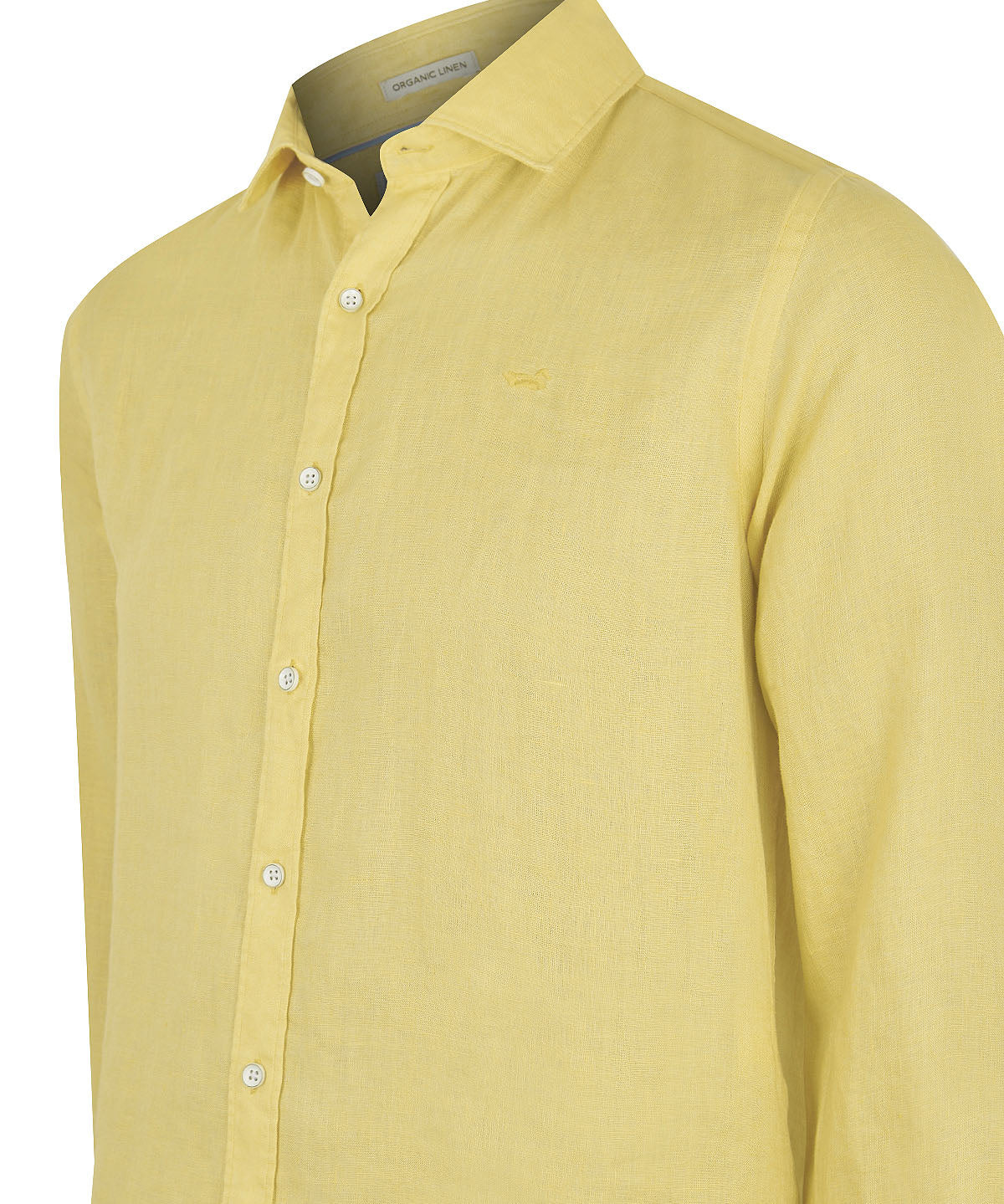 Camisa Lino Orgánico Hombre Linensol Amarillo Rockford
