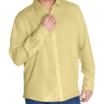 Camisa Lino Orgánico Hombre Linensol Amarillo Rockford