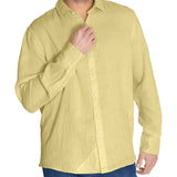 Camisa Lino Orgánico Hombre Linensol Amarillo Rockford