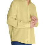 Camisa Lino Orgánico Hombre Linensol Amarillo Rockford