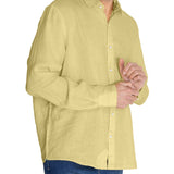 Camisa Lino Orgánico Hombre Linensol Amarillo Rockford