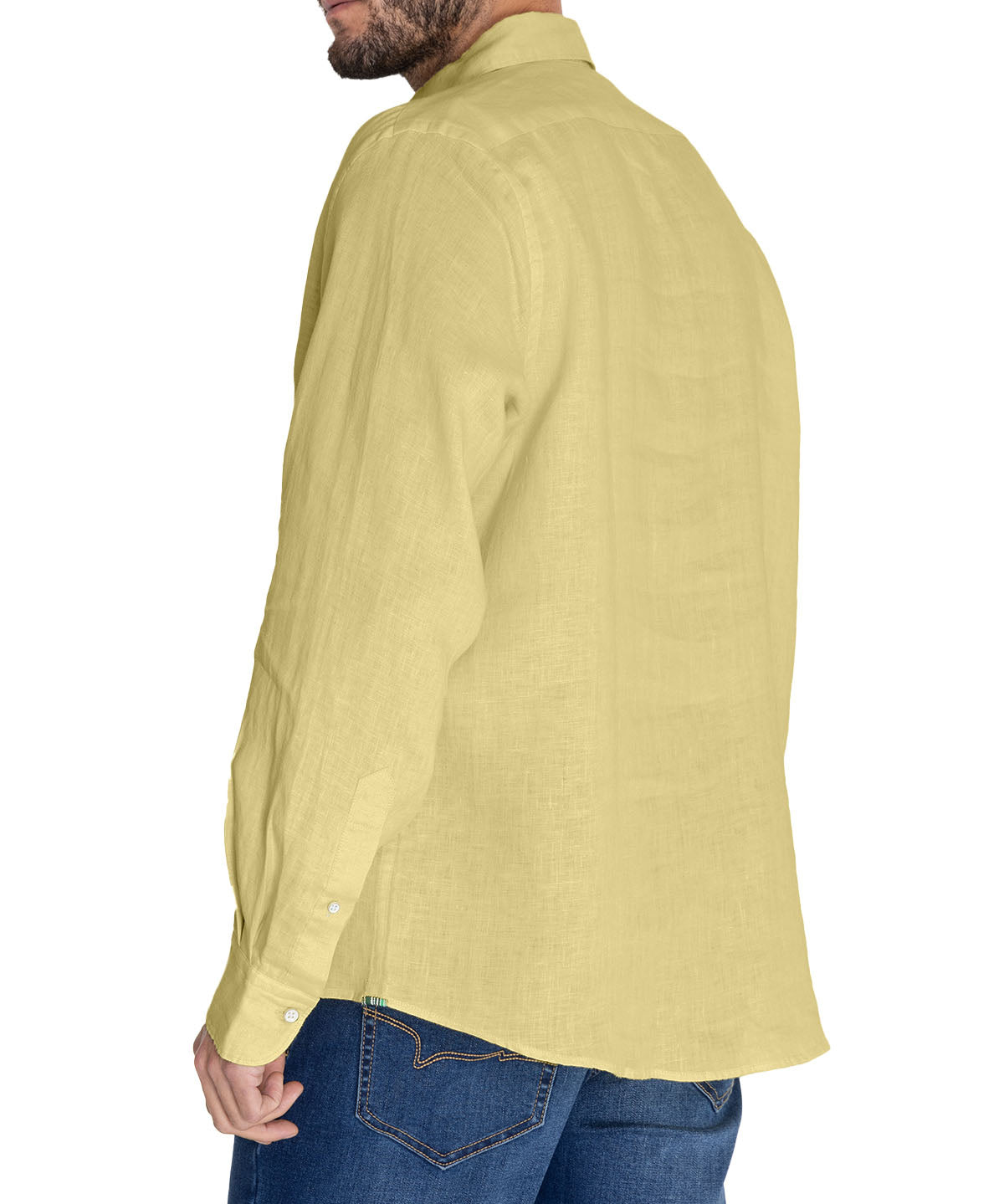 Camisa Lino Orgánico Hombre Linensol Amarillo Rockford