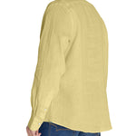 Camisa Lino Orgánico Hombre Linensol Amarillo Rockford