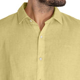 Camisa Lino Orgánico Hombre Linensol Amarillo Rockford