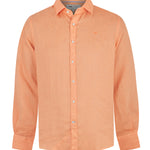 Camisa Lino Orgánico Hombre Linensol Naranjo Rockford