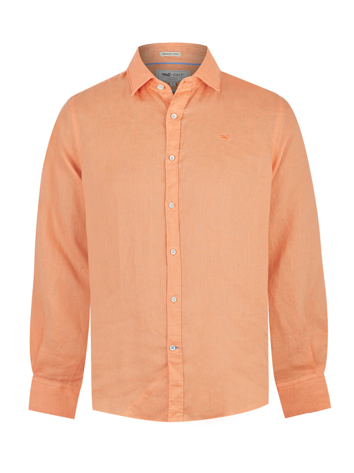 Camisa Lino Orgánico Hombre Linensol Naranjo Rockford
