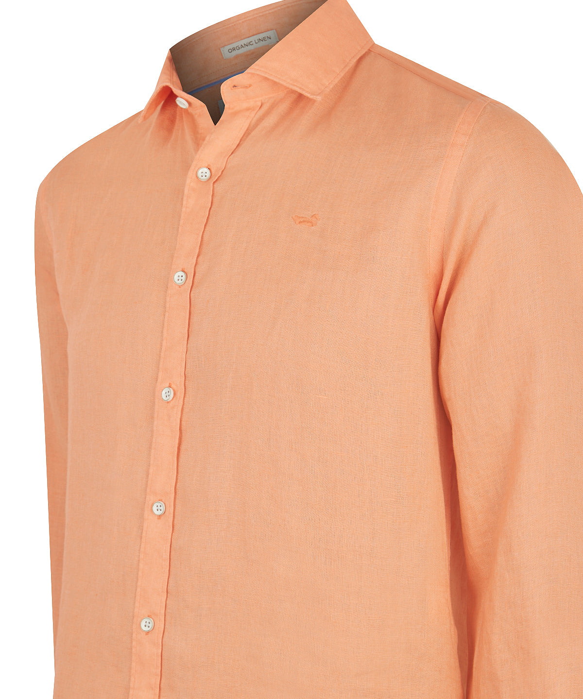 Camisa Lino Orgánico Hombre Linensol Naranjo Rockford