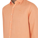 Camisa Lino Orgánico Hombre Linensol Naranjo Rockford