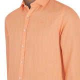 Camisa Lino Orgánico Hombre Linensol Naranjo Rockford
