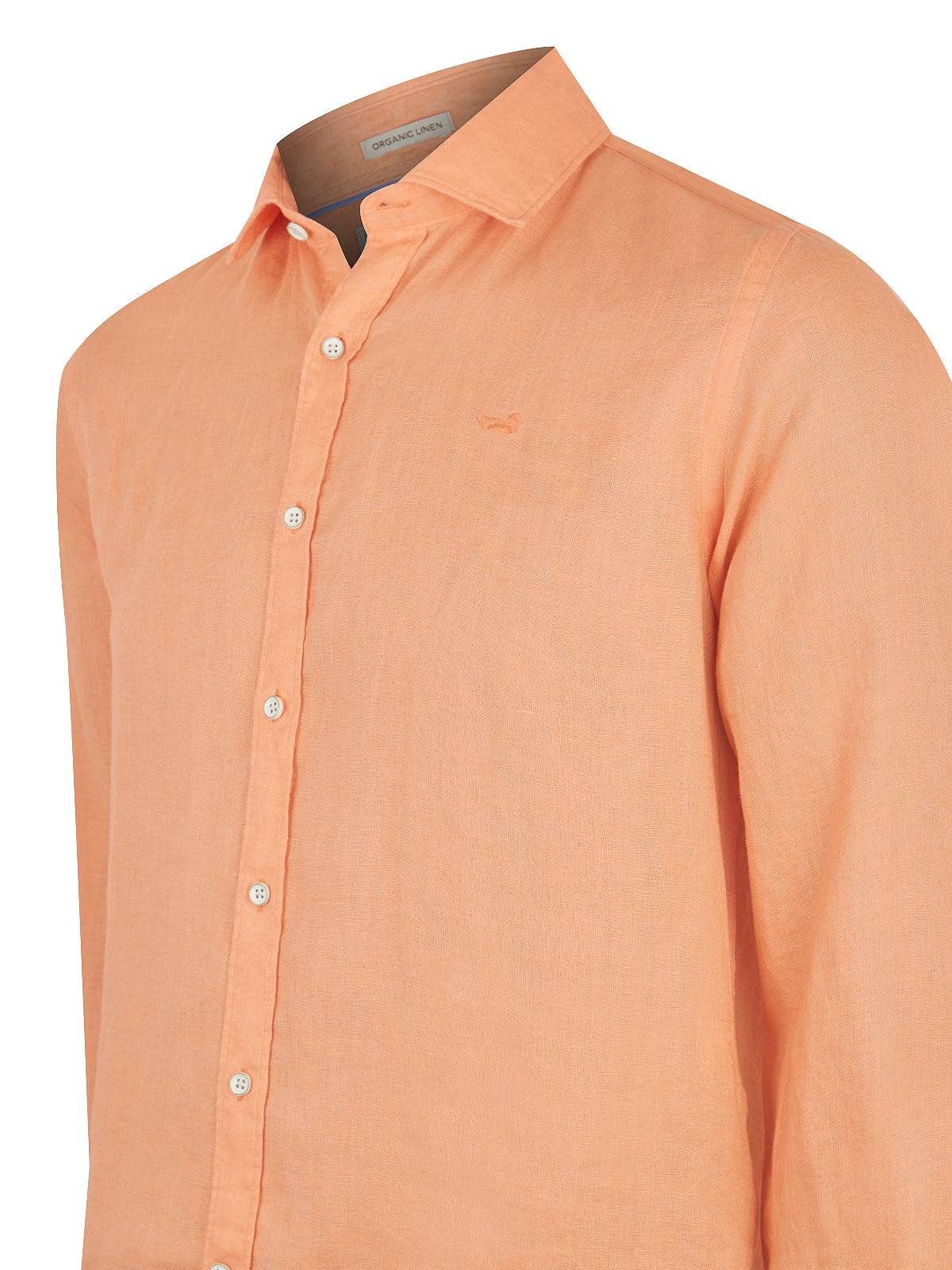 Camisa Lino Orgánico Hombre Linensol Naranjo Rockford