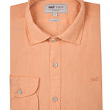 Camisa Lino Orgánico Hombre Linensol Naranjo Rockford