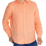 Camisa Lino Orgánico Hombre Linensol Naranjo Rockford