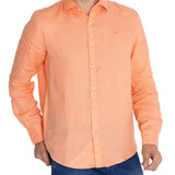 Camisa Lino Orgánico Hombre Linensol Naranjo Rockford