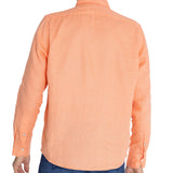 Camisa Lino Orgánico Hombre Linensol Naranjo Rockford