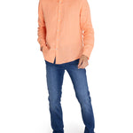 Camisa Lino Orgánico Hombre Linensol Naranjo Rockford