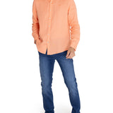 Camisa Lino Orgánico Hombre Linensol Naranjo Rockford