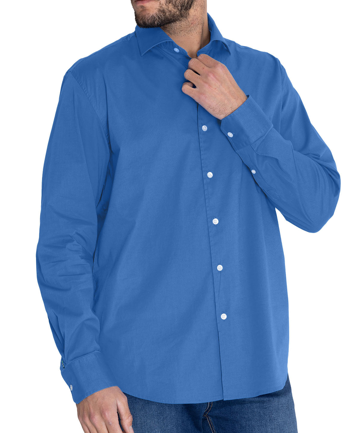 Camisa Algodón Orgánico Hombre Soft Azulino Rockford