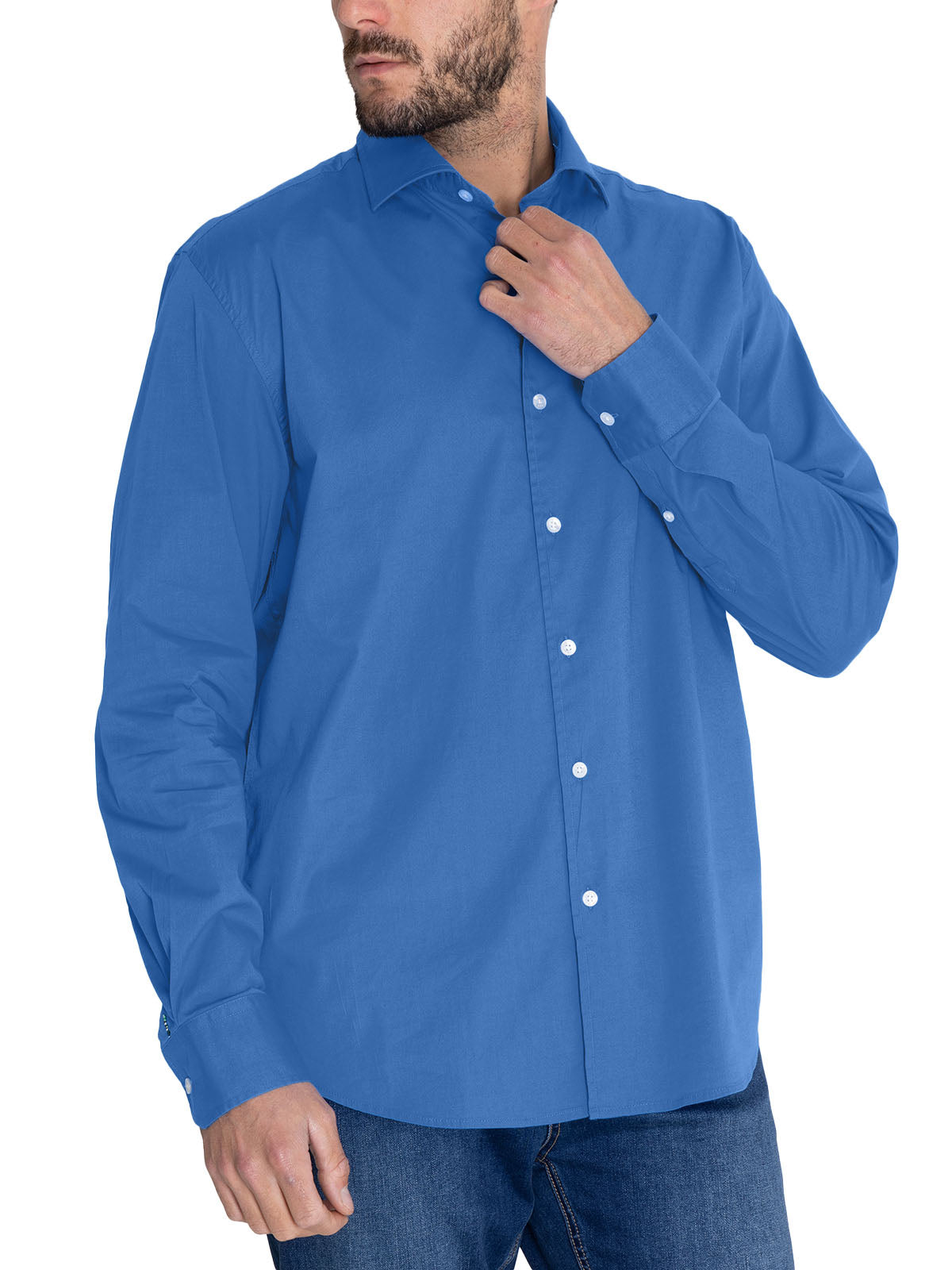 Camisa Algodón Orgánico Hombre Soft Azulino Rockford