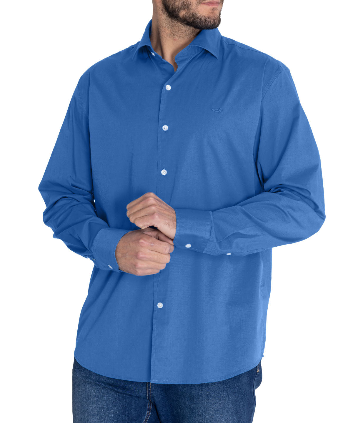 Camisa Algodón Orgánico Hombre Soft Azulino Rockford