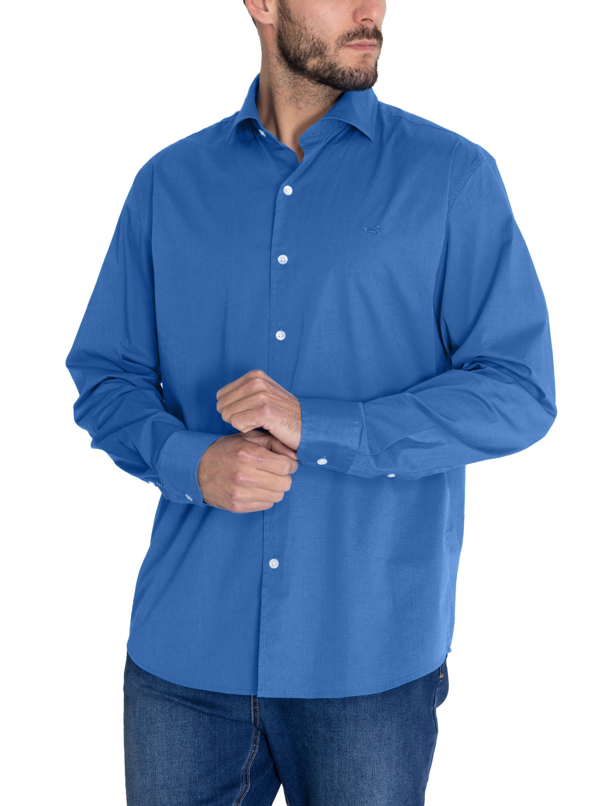 Camisa Algodón Orgánico Hombre Soft Azulino Rockford