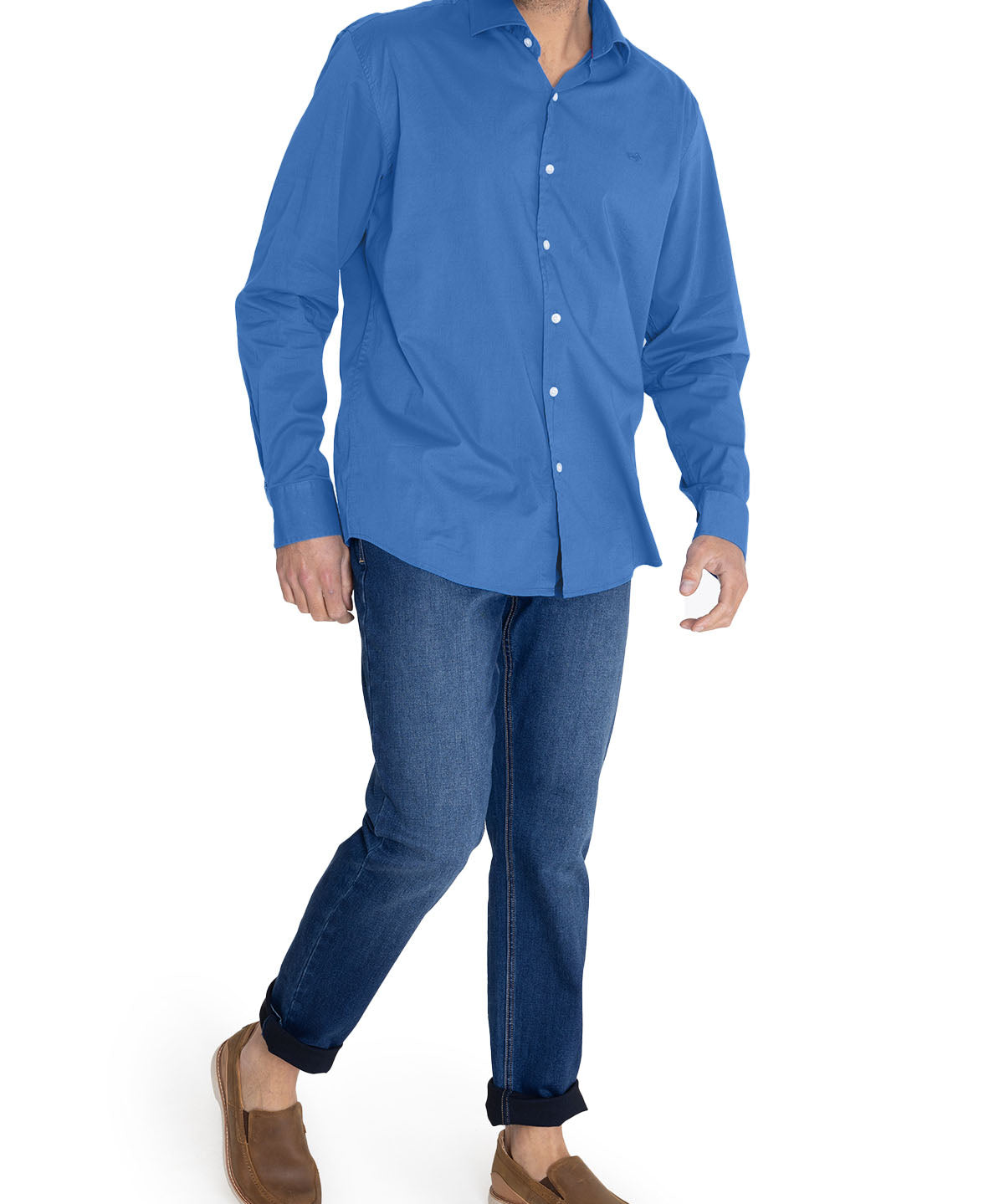 Camisa Algodón Orgánico Hombre Soft Azulino Rockford
