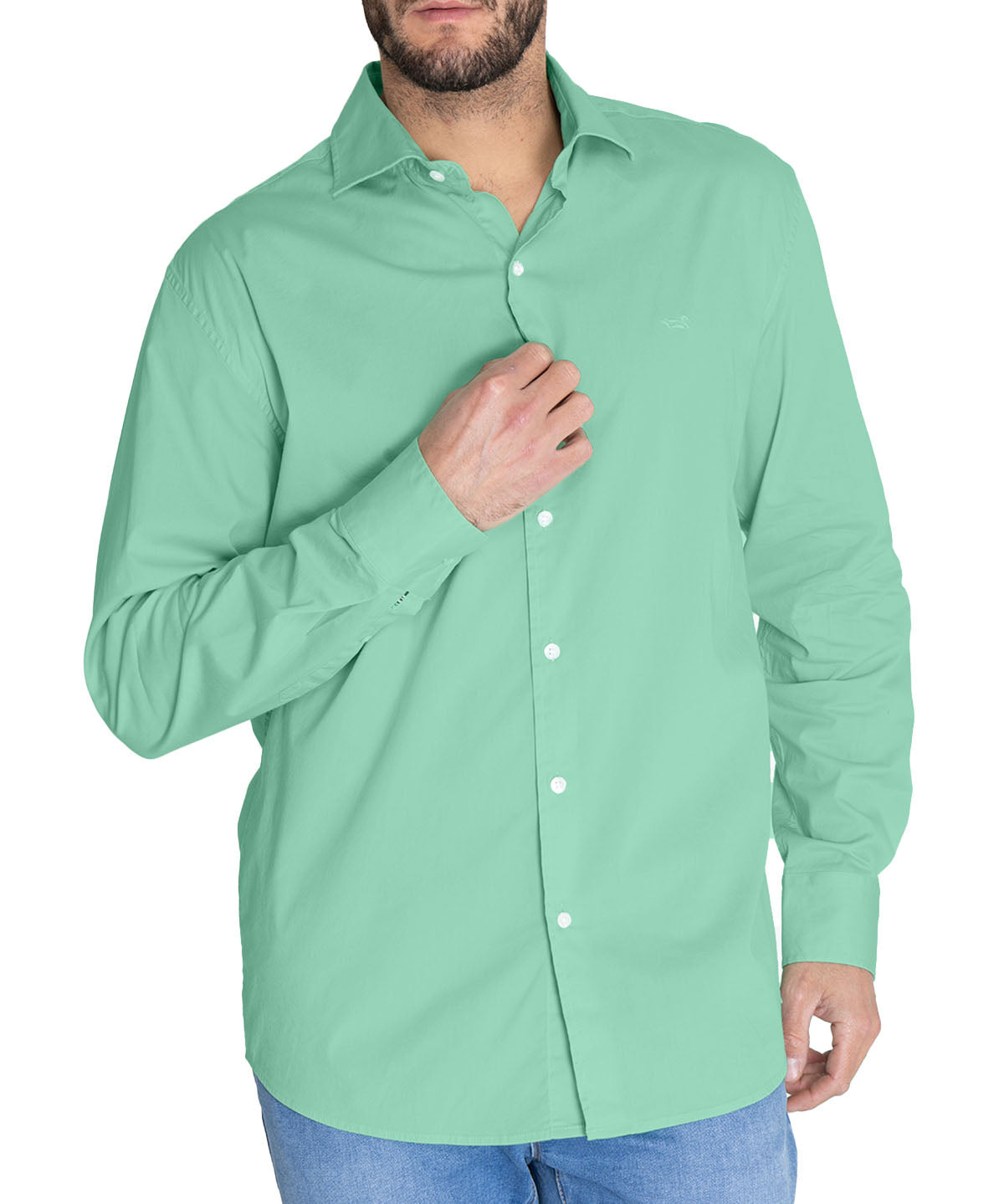 Camisa Algodón Orgánico Hombre Soft Verde Rockford