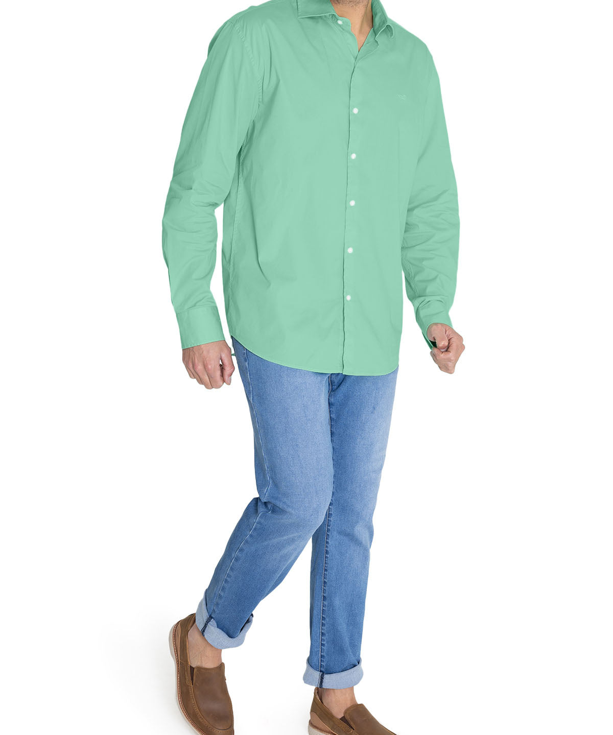 Camisa Algodón Orgánico Hombre Soft Verde Rockford