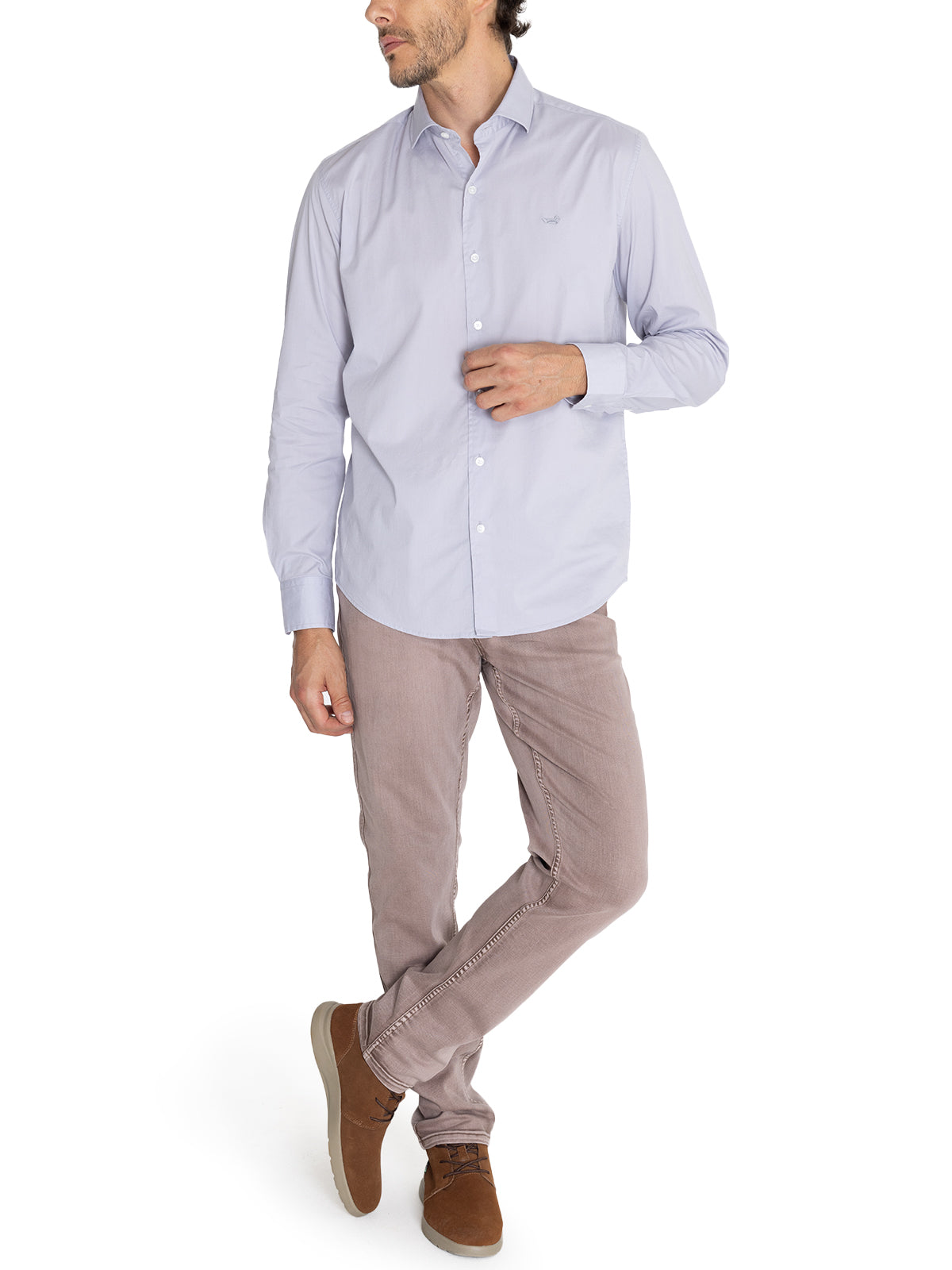 Camisa Algodón Orgánico Hombre Soft Gris Rockford