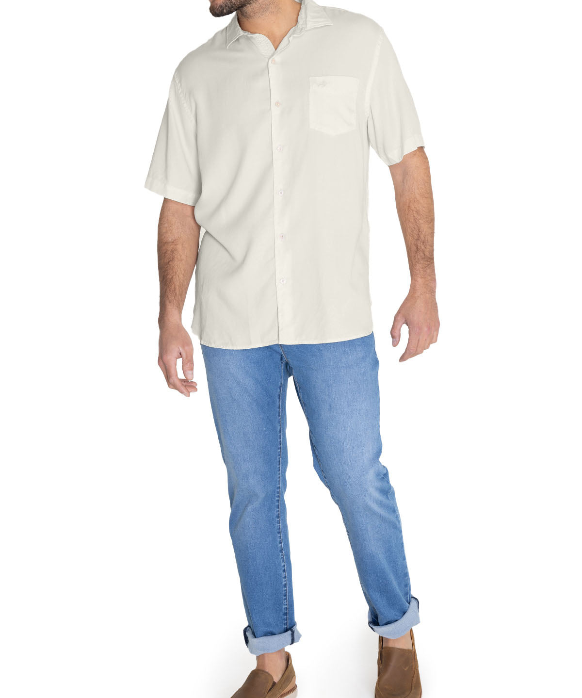 Camisa Tencel Hombre Aveiro Blanco Rockford