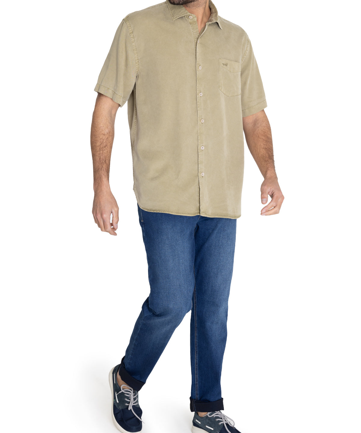 Camisa Tencel Hombre Aveiro Verde Rockford