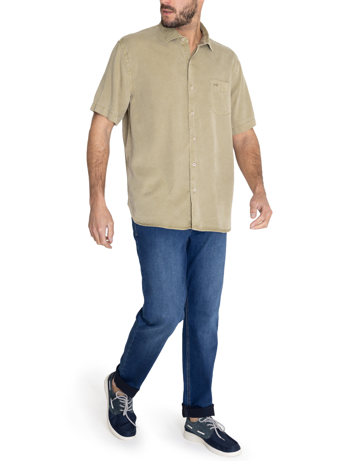 Camisa Tencel Hombre Aveiro Verde Rockford