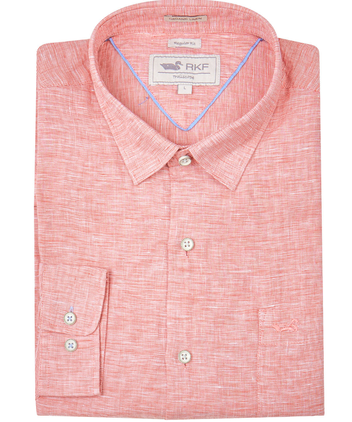 Camisa Lino Orgánico Hombre Linentex Rojo Rockford