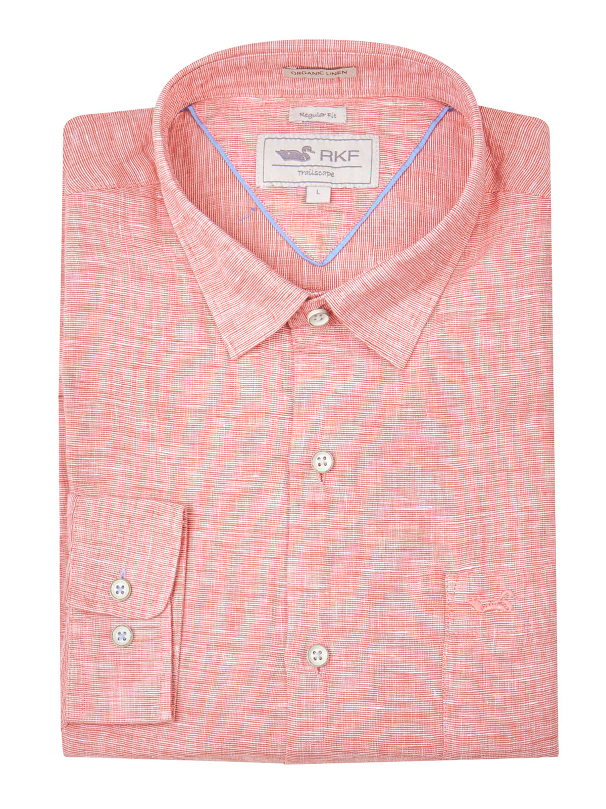 Camisa Lino Orgánico Hombre Linentex Rojo Rockford