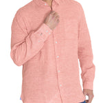 Camisa Lino Orgánico Hombre Linentex Rojo Rockford