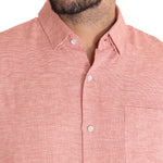 Camisa Lino Orgánico Hombre Linentex Rojo Rockford